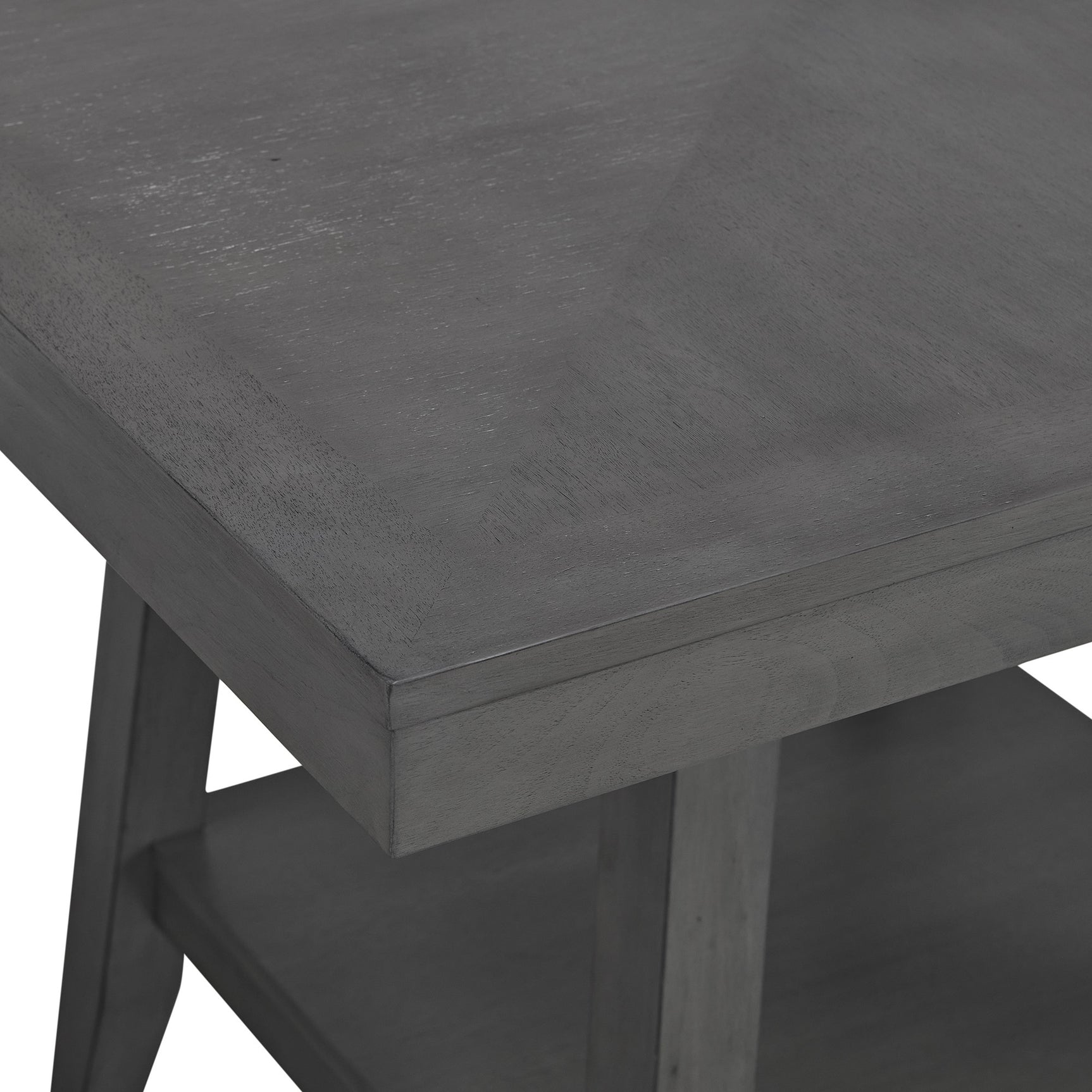 Seneca Square Counter Table with Lazy Susan in Grey - Tampa Furniture Outlet