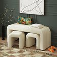 Seqouia Bench With 2 Stools in Ching Cream – SKU ULA-14960-11462-BN | Elements