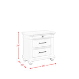 Slater Nightstand w/USB in Antique White