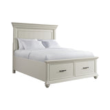 Slater Queen Platform Storage Bed in Antique White