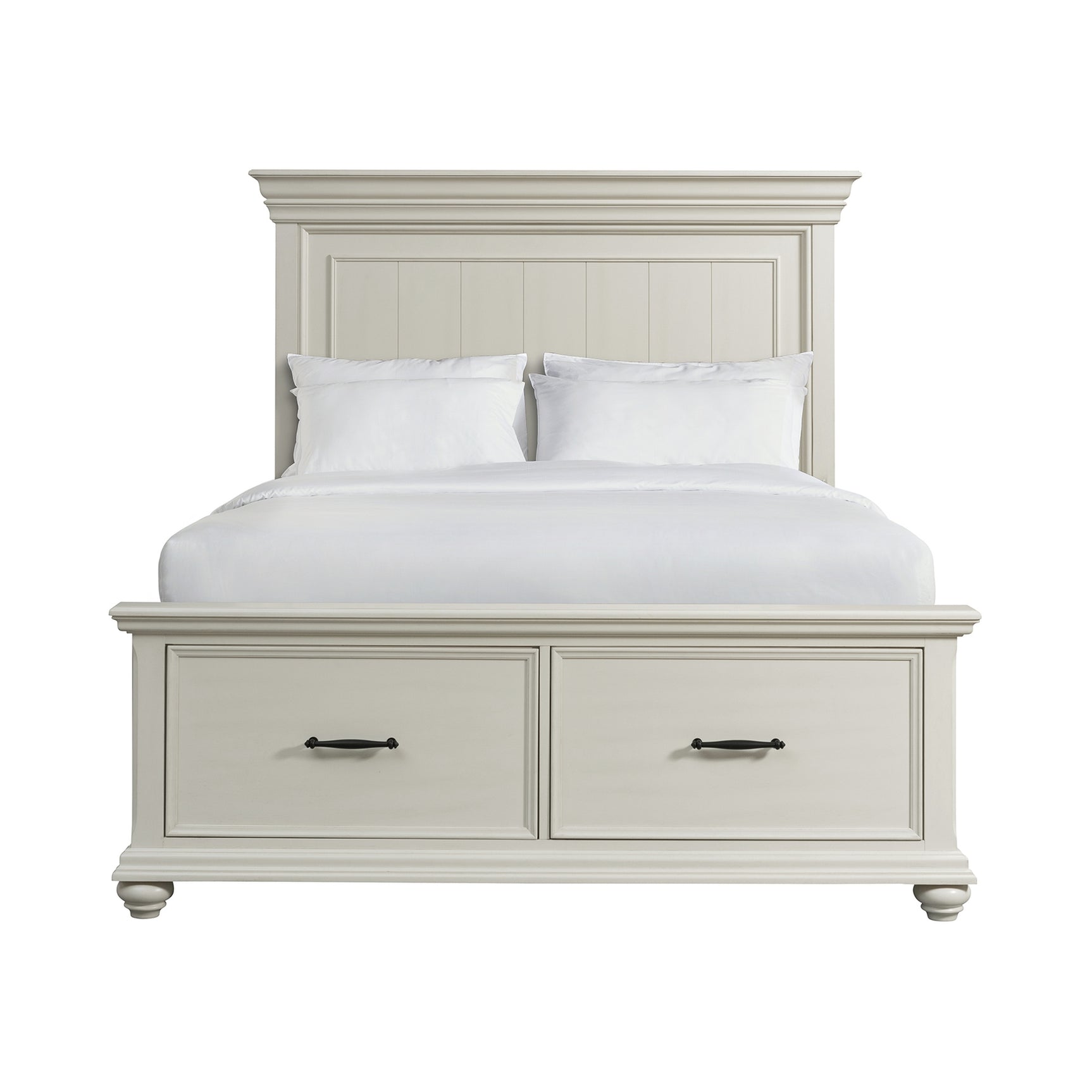 Slater Queen Platform Storage Bed in Antique White