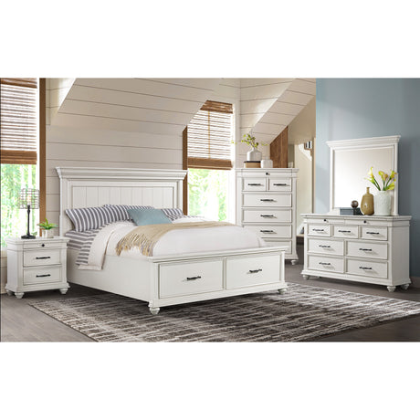 Slater King Bed in Antique White – SKU SR650KB | Elements