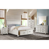 Slater King Bed in Antique White - Tampa Furniture Outlet