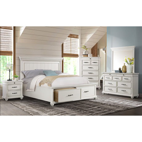 Slater King Bed in Antique White - Tampa Furniture Outlet