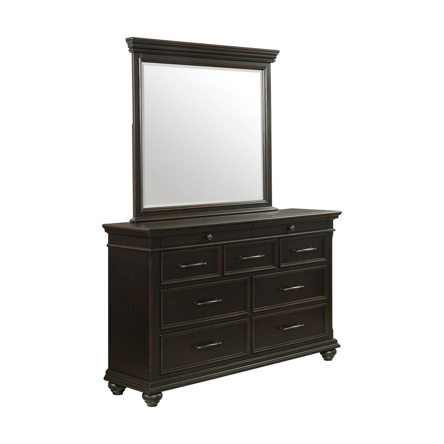 Slater Dresser & Mirror Set Black - Tampa Furniture Outlet