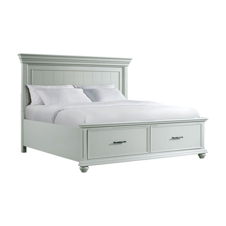 Slater King Platform Storage Bed in Grey - Tampa Furniture Outlet