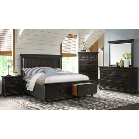 Slater King Bed Black - Tampa Furniture Outlet