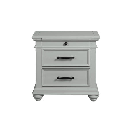 Slater Nightstand w/USB Grey - Tampa Furniture Outlet