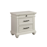 Slater Nightstand w/USB in Antique White - Tampa Furniture Outlet