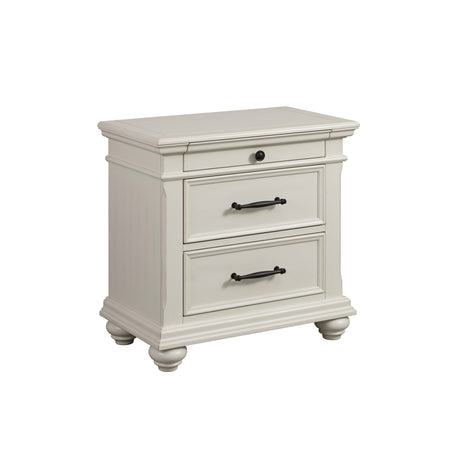 Slater Nightstand w/USB in Antique White - Tampa Furniture Outlet