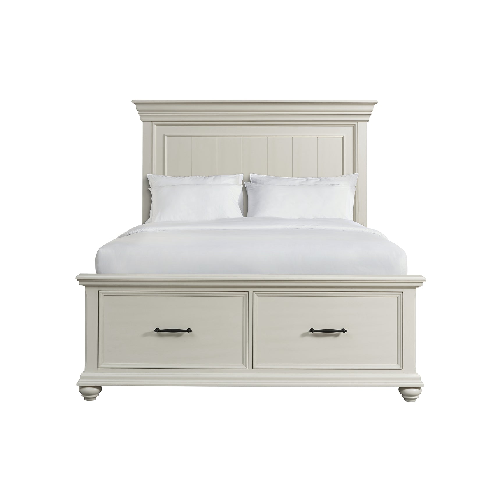 Slater Queen Bed in Antique White - Tampa Furniture Outlet