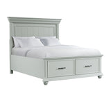 Slater Queen Platform Storage Bed in Grey - Tampa Furniture Outlet