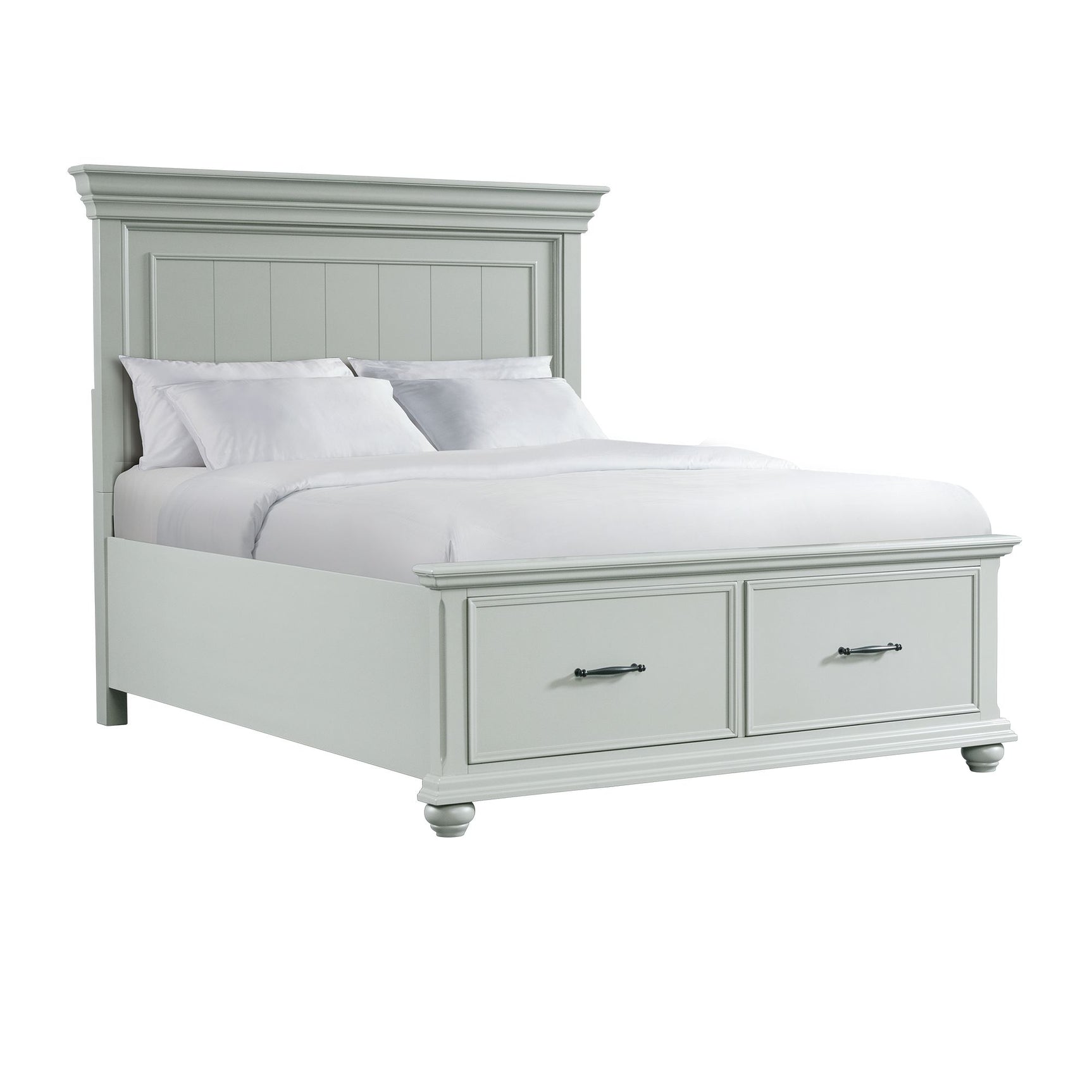Slater Queen Platform Storage Bed in Grey - Tampa Furniture Outlet