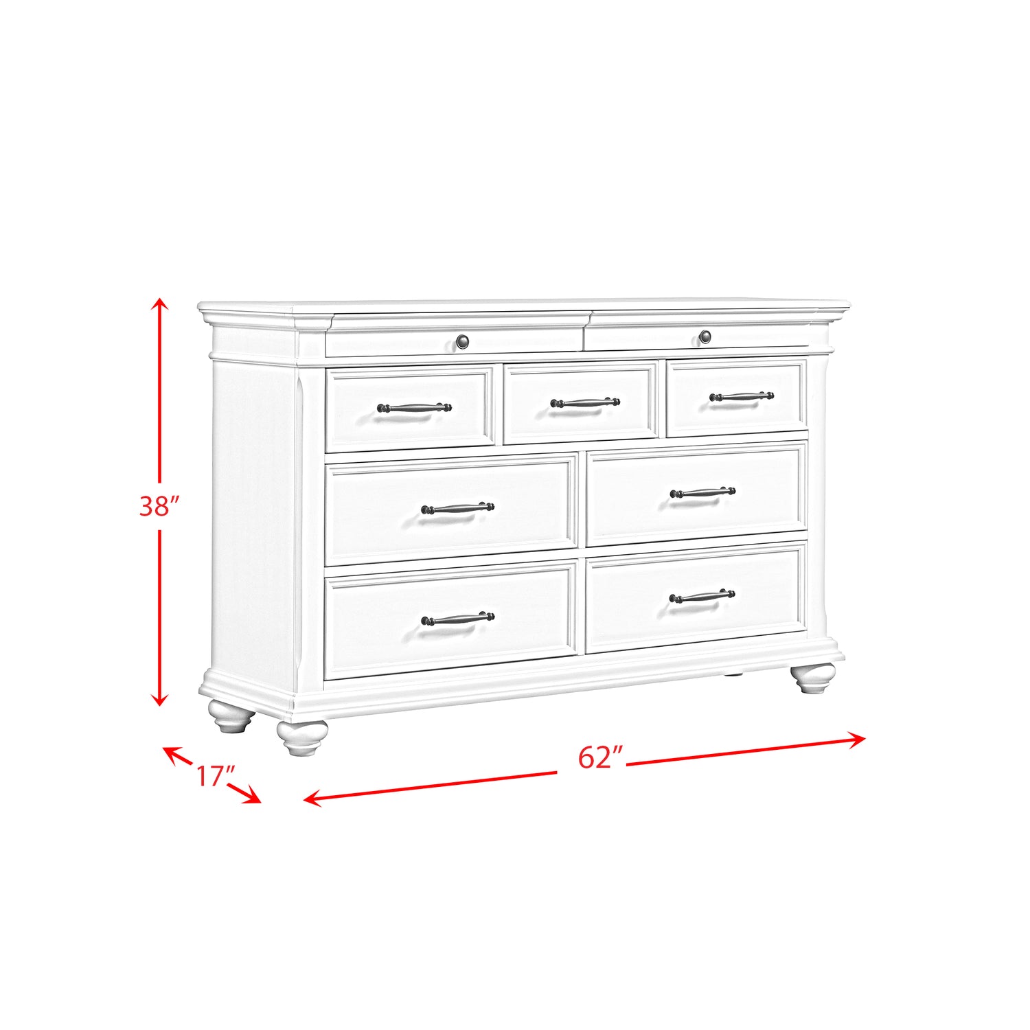 Slater Dresser in Antique White - Tampa Furniture Outlet