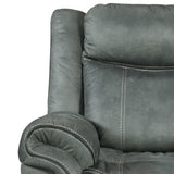 Sorrento Motion Loveseat with Console in FB367 Charcoal - Tampa Furniture Outlet