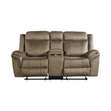 Sorrento Motion Loveseat with Console in T101 Brown
