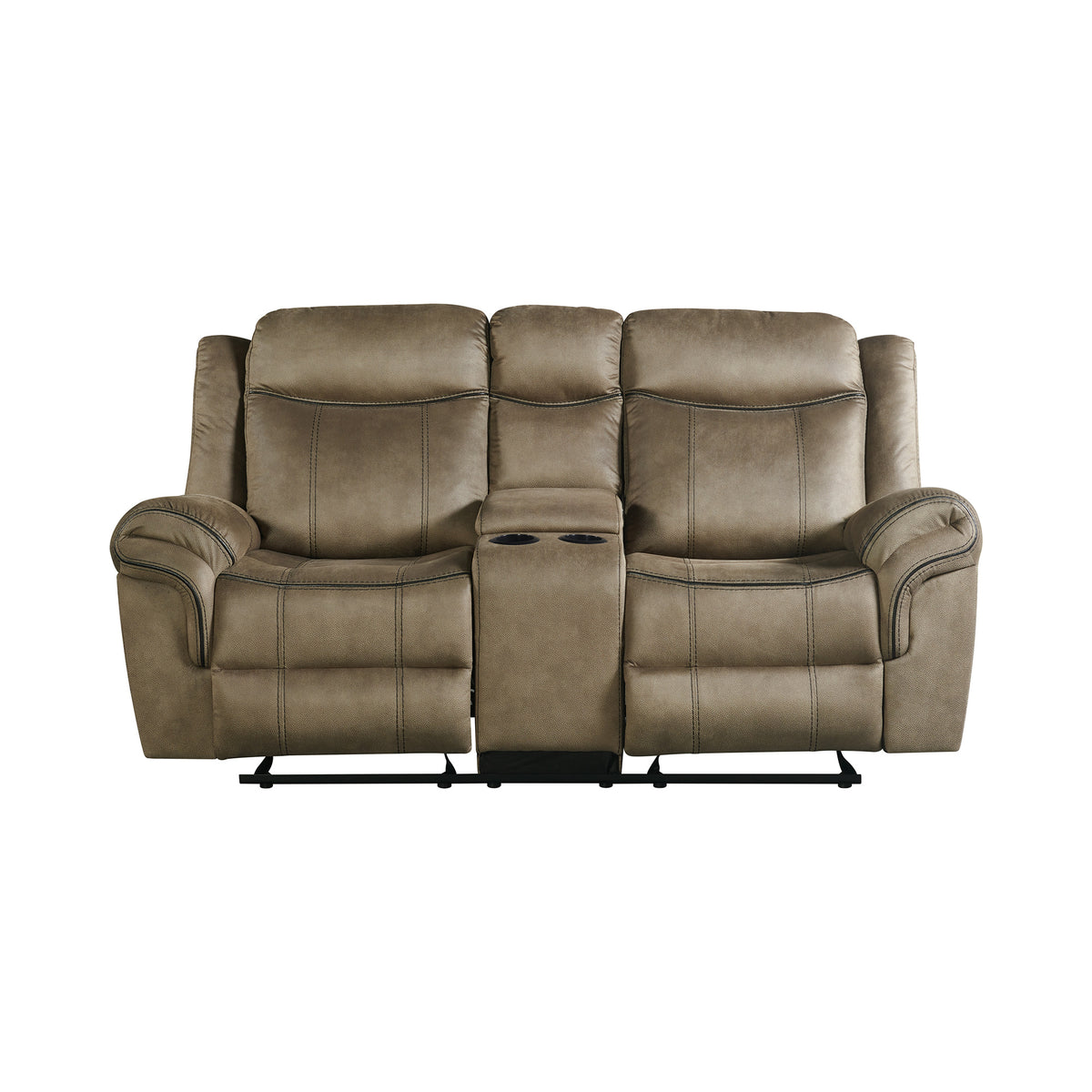 Sorrento Motion Loveseat with Console in T101 Brown