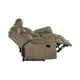 Sorrento Motion Loveseat with Console in T101 Brown