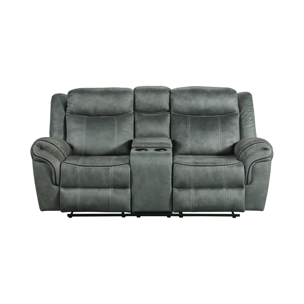 Sorrento Motion Loveseat with Console in FB367 Charcoal