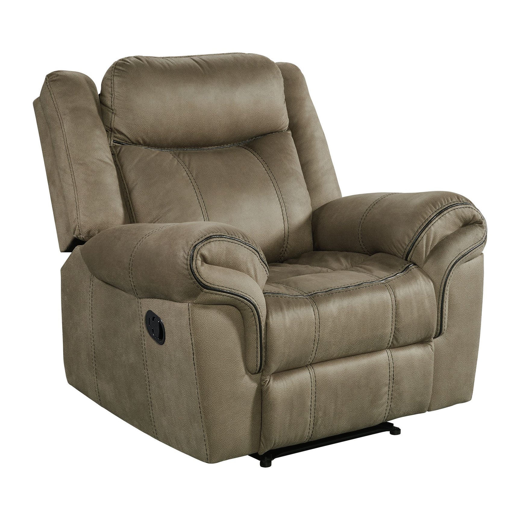 Sorrento Glider Recliner in T101 Brown - Tampa Furniture Outlet