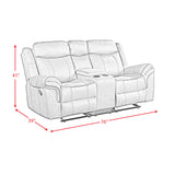 Sorrento Motion Loveseat with Console in FB367 Charcoal - Tampa Furniture Outlet