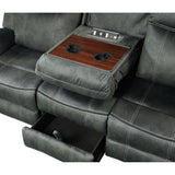 Sorrento Motion Sofa with Dropdown in FB367 Charcoal - Tampa Furniture Outlet