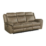 Sorrento Motion Sofa with Dropdown in T101 Brown - Tampa Furniture Outlet