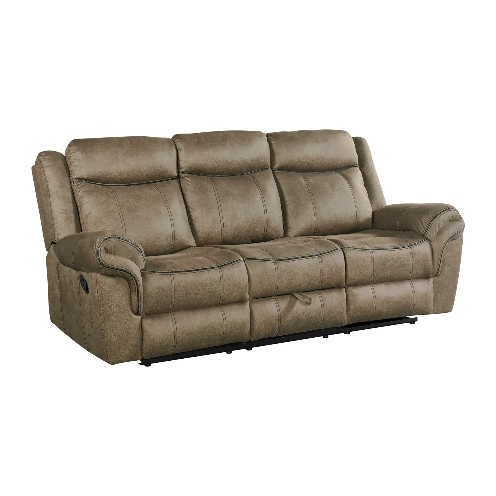 Sorrento Motion Sofa with Dropdown in T101 Brown - Tampa Furniture Outlet