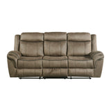 Sorrento Motion Sofa with Dropdown in T101 Brown - Tampa Furniture Outlet