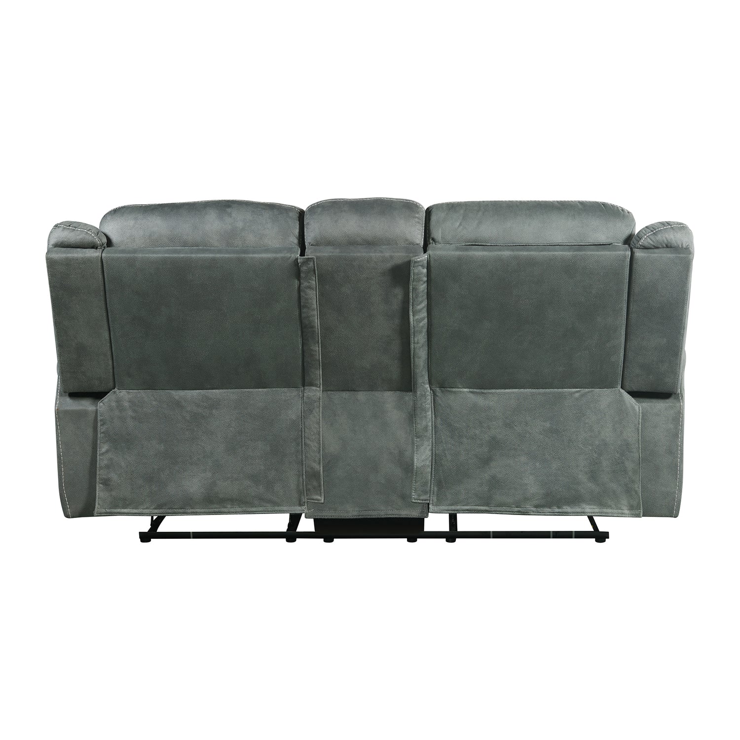 Sorrento Motion Loveseat with Console in FB367 Charcoal - Tampa Furniture Outlet