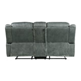 Sorrento Motion Loveseat with Console in FB367 Charcoal - Tampa Furniture Outlet