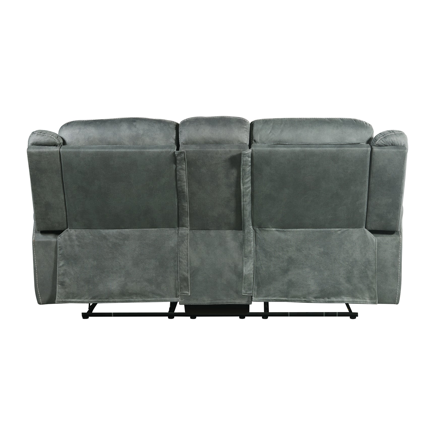 Sorrento Motion Loveseat with Console in FB367 Charcoal - Tampa Furniture Outlet