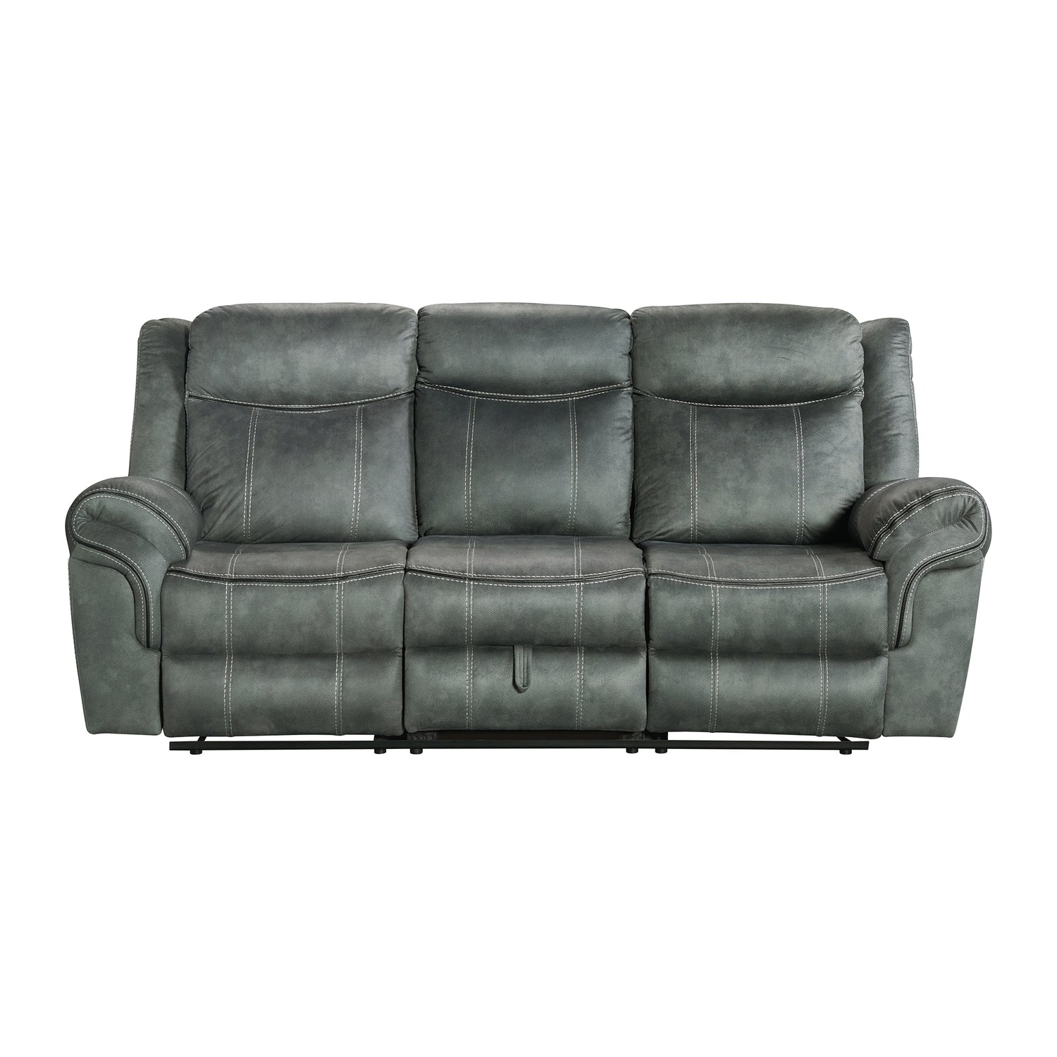 Sorrento Motion Sofa with Dropdown in FB367 Charcoal - Tampa Furniture Outlet