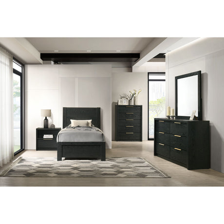 South Bend Twin Bed in Black – SKU B-19230-8-TB | Elements