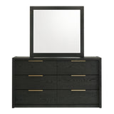 South Bend Dresser and Mirror Set in Black - Tampa Furniture Outlet