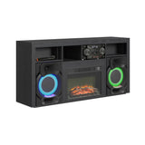 St. Cloud Fireplace with Sound System in Black - Tampa Furniture Outlet