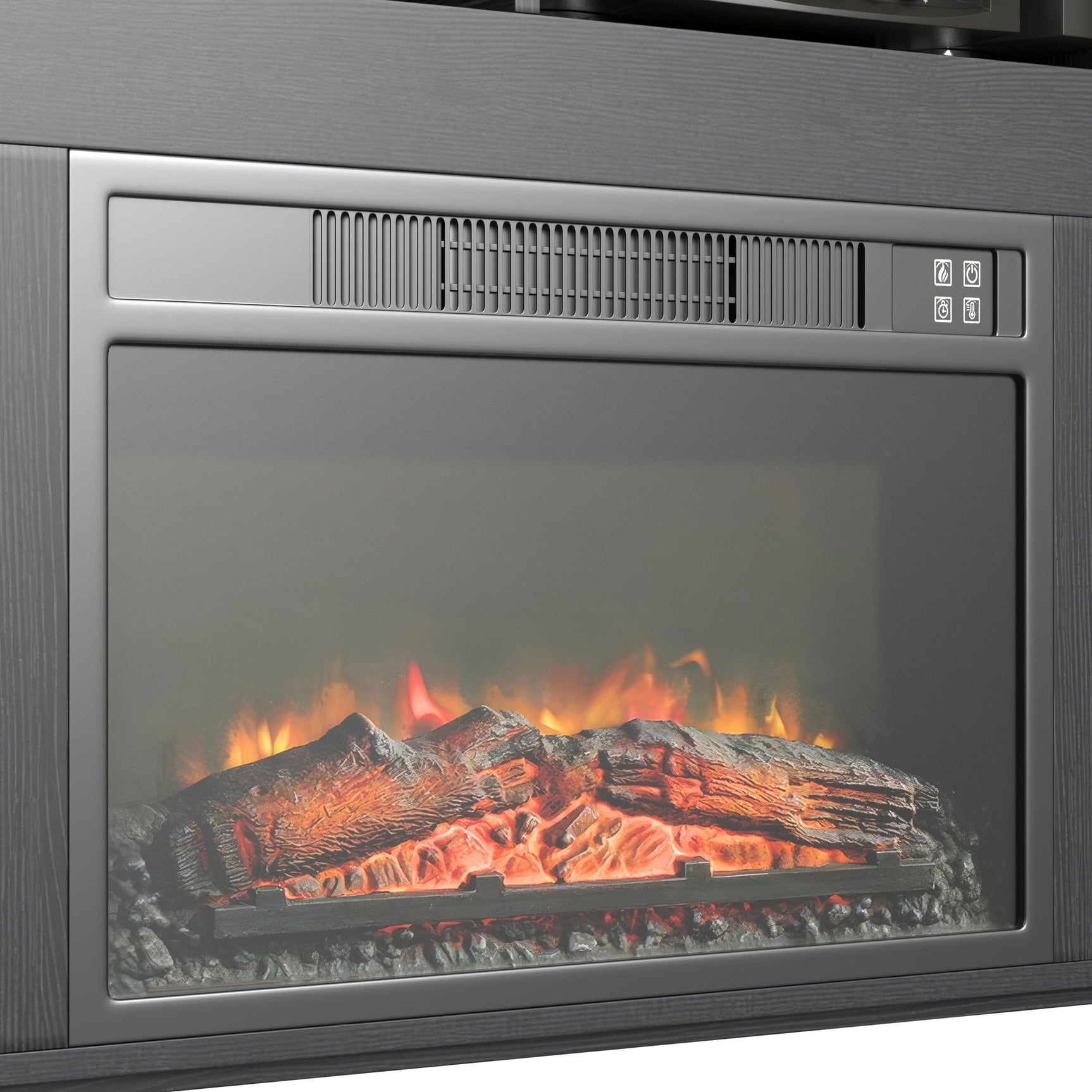 St. Cloud Fireplace with Sound System in Black - Tampa Furniture Outlet