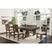 Stone 6PC Dining Set in Charcoal - Table, 4 Wooden Swril Back Side Chairs, & Pew Bench – SKU DST150SB6PC | Elements