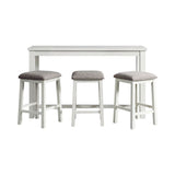 Stone Occasional Bar Table Single Pack in White (Table + Three Stools)
