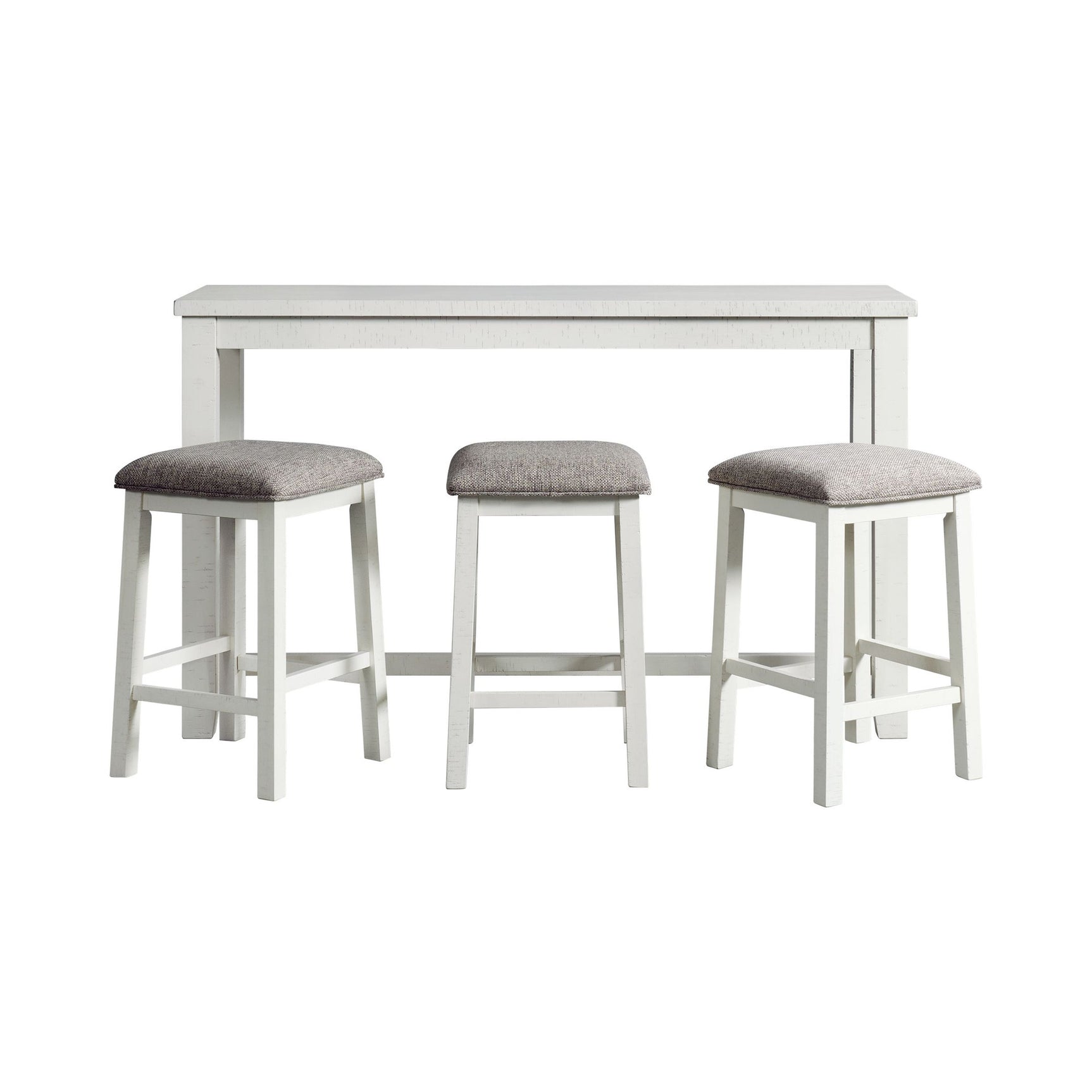 Stone Occasional Bar Table Single Pack in White (Table + Three Stools)