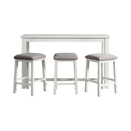 Stone Occasional Bar Table Single Pack in White (Table + Three Stools)