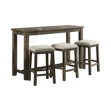 Stone Occasional Bar Table Single Pack Gray Finish (Table + Three Stools)