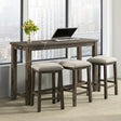 Stone Occasional Bar Table Single Pack Gray Finish (Table + Three Stools) – SKU TST300BTSP | Elements