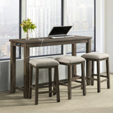 Stone Occasional Bar Table Single Pack Gray Finish (Table + Three Stools) – SKU TST300BTSP | Elements