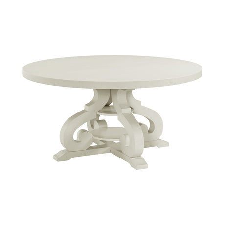 Stone Round Dining Table W/PU Base in White