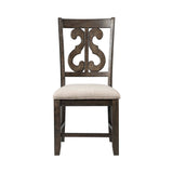 Stone Wooden Swirl Back Side Chair (2 Per Pack)