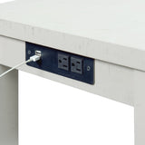 Stone Occasional Bar Table Single Pack in White (Table + Three Stools) - Tampa Furniture Outlet