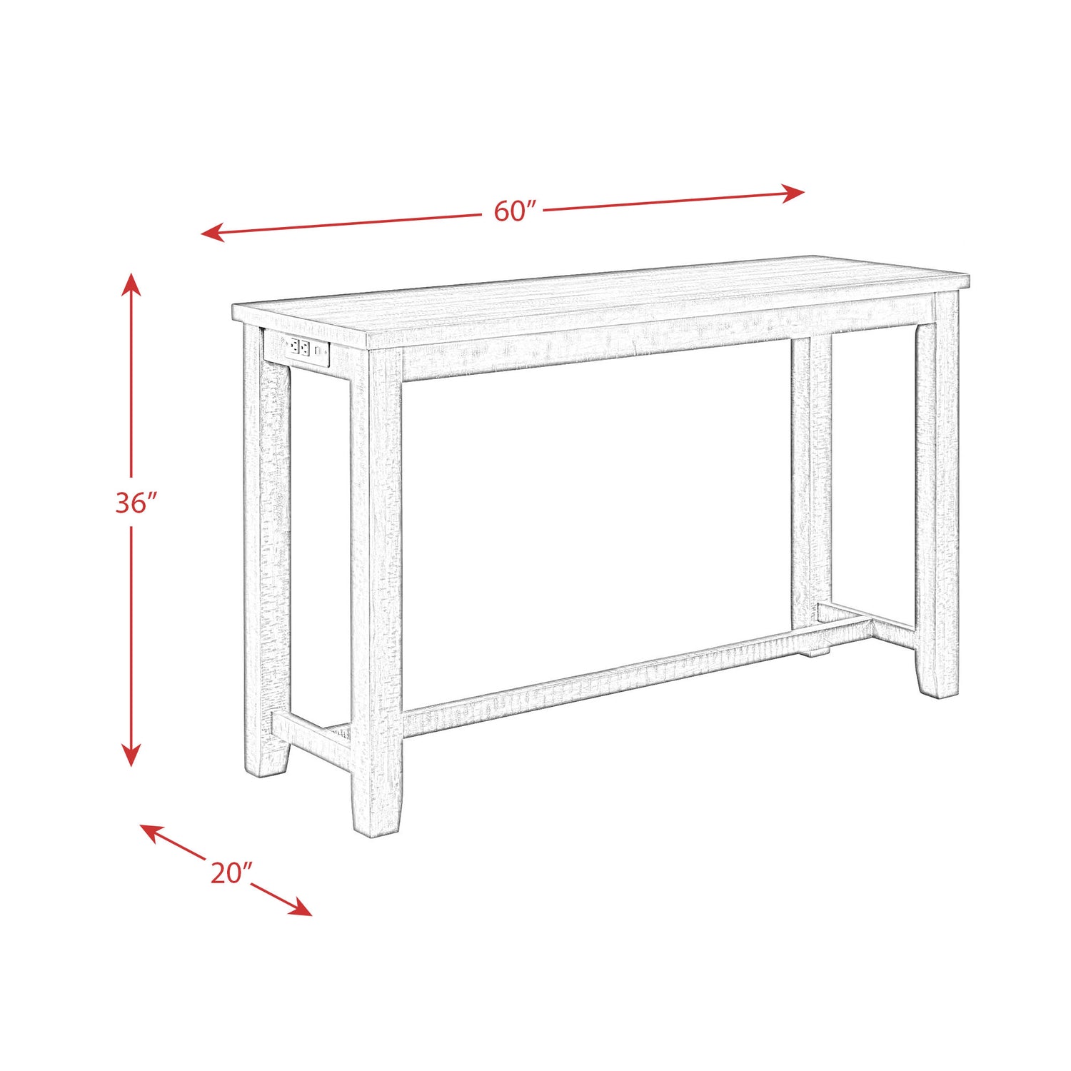 Stone Occasional Bar Table Single Pack Gray Finish (Table + Three Stools) - Tampa Furniture Outlet
