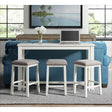 Stone Occasional Bar Table Single Pack in White (Table + Three Stools) – SKU TST700BTSP | Elements