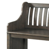 Stone 6PC Dining Set in Charcoal - Table, 4 Wooden Swril Back Side Chairs, & Pew Bench - Tampa Furniture Outlet